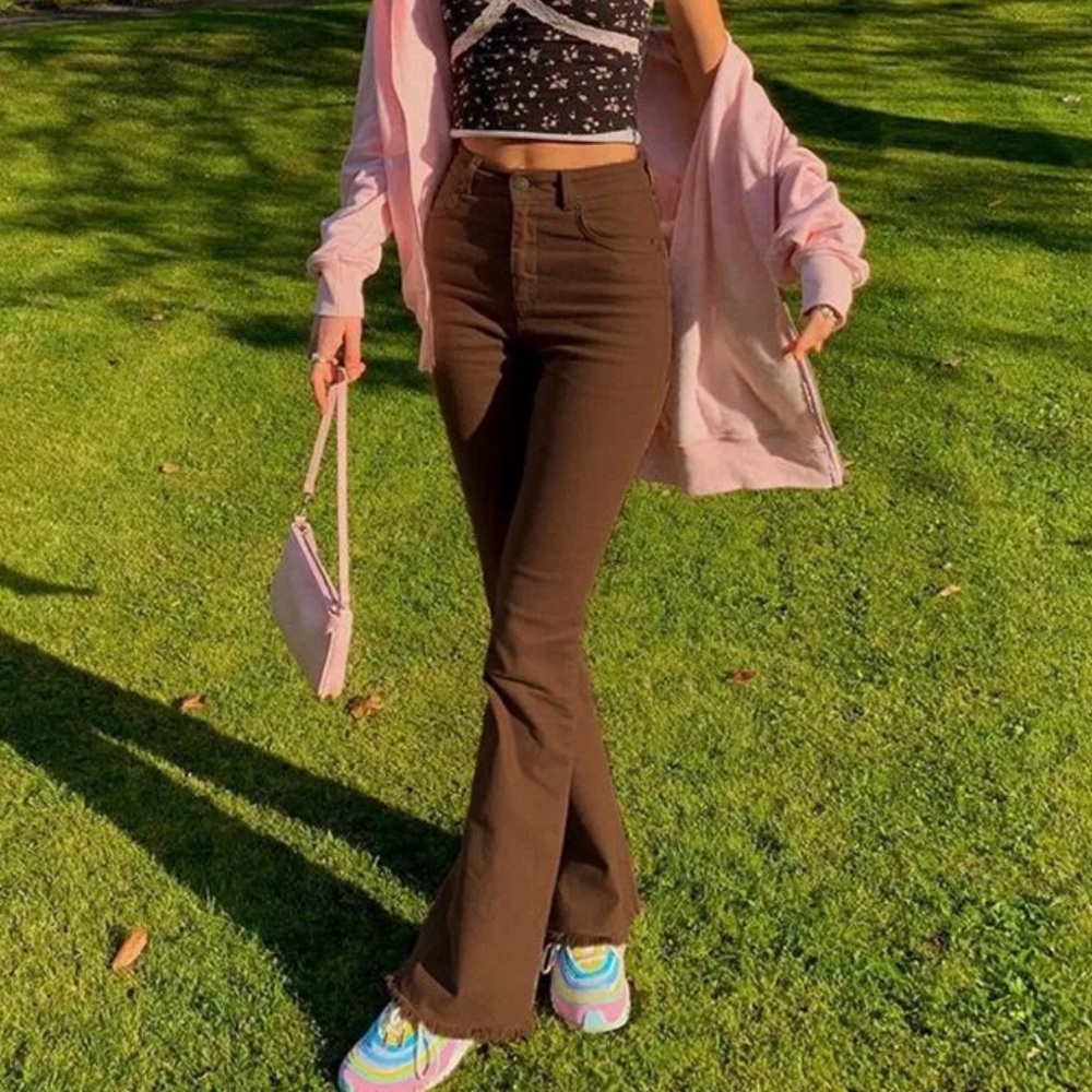 Brown Lowrise Bootcut Jeans